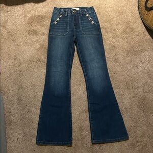 Elegant Dark Blue Flare Jeans